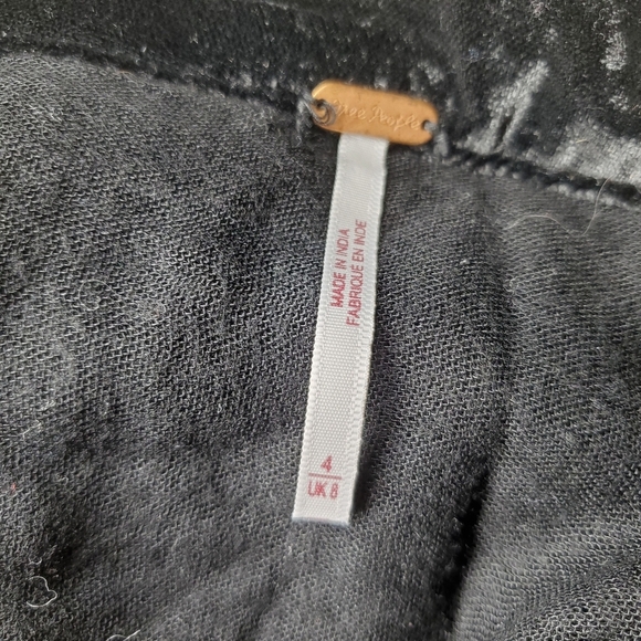 Free People x REVOLVE Vivienne Velvet Ruched Black Mini Skirt Size 4 - Picture 6 of 16